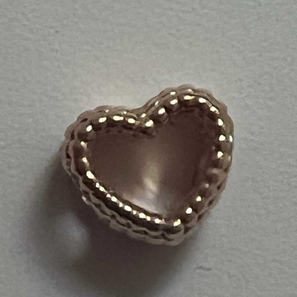 Pandora Beaded Heart Charm, Gold
